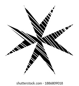 vector illustration of black cross isolated on white. cross of saint john	