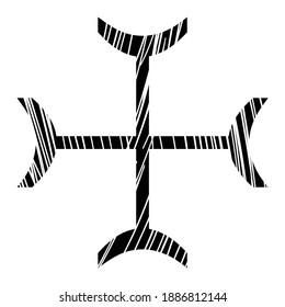 vector illustration of black cross isolated on white