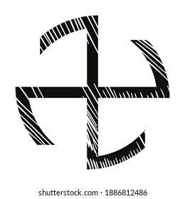 vector illustration of black cross isolated on white