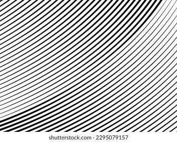 Ilustración vectorial del patrón de líneas de curva negra con espesor descendente