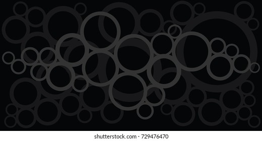 vector illustration of black dark background with connected circles pattern