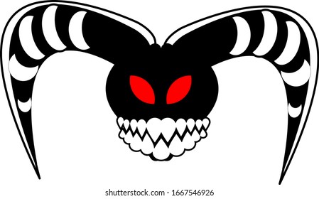 Vector illustration of black devil and horn.