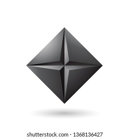 Ilustración vectorial del icono del diamante negro con una forma de estrella aislada en un fondo blanco