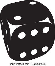 Vector illustration of the black dice with white dots