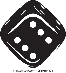 Vector illustration of the black dice with white dots