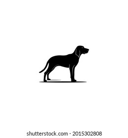 vector illustration of a black dog on a white background