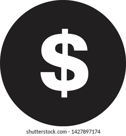 vector illustration of black dollar coin