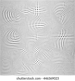 Vector illustration of black dots isolated on white background in 3d style. Textured geometric modern template with monochrome circle points for technology digital card, pattern