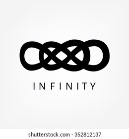 Vector Illustration Black Double Infinity Symbols, Sign. Limitless Symbol, Icon Or Logo