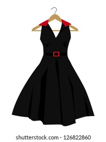 Vector illustration of a black dress