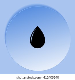 Vector illustration of black drop, isolated on white background