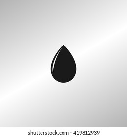 Vector illustration of black drop, isolated on white background