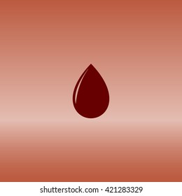 Vector illustration of black drop, isolated on white background