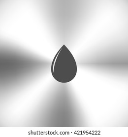 Vector illustration of black drop, isolated on white background