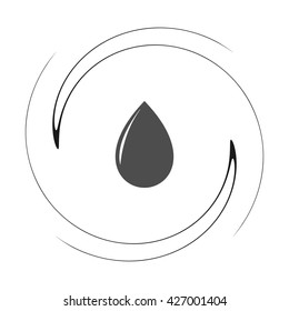 Vector illustration of black drop, isolated on white background