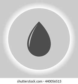 Vector illustration of black drop, isolated on white background