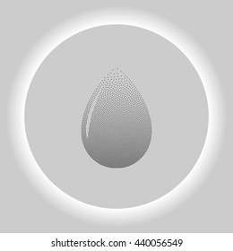 Vector illustration of black drop, isolated on white background