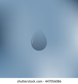 Vector illustration of black drop, isolated on white background