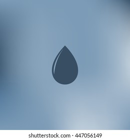 Vector illustration of black drop, isolated on white background