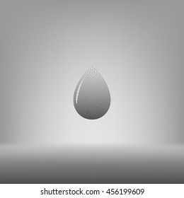 Vector illustration of black drop, isolated on white background