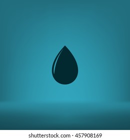 Vector illustration of black drop, isolated on white background