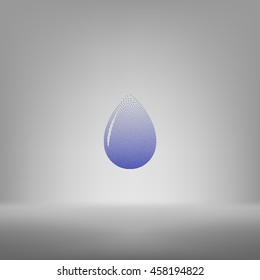 Vector illustration of black drop, isolated on white background