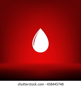 Vector illustration of black drop, isolated on white background