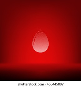 Vector illustration of black drop, isolated on white background