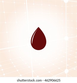 Vector illustration of black drop, isolated on white background