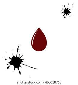Vector illustration of black drop, isolated on white background