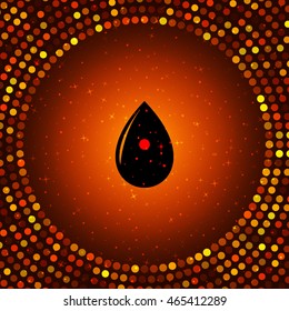 Vector illustration of black drop, isolated on white background