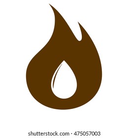 Vector illustration of black drop, isolated on white background