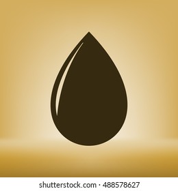 Vector illustration of black drop, isolated on white background