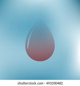 Vector illustration of black drop, isolated on white background