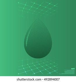 Vector illustration of black drop, isolated on white background
