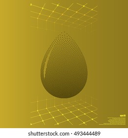 Vector illustration of black drop, isolated on white background