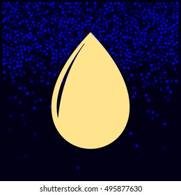 Vector illustration of black drop, isolated on white background