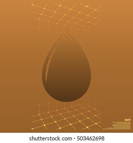 Vector illustration of black drop, isolated on white background
