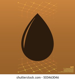 Vector illustration of black drop, isolated on white background