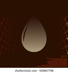 Vector illustration of black drop, isolated on white background