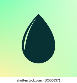 Vector illustration of black drop, isolated on white background