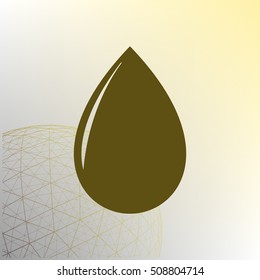 Vector illustration of black drop, isolated on white background