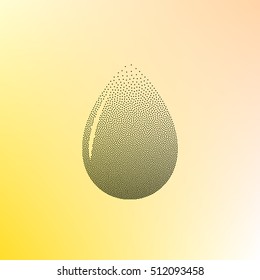 Vector illustration of black drop, isolated on white background