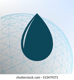 Vector illustration of black drop, isolated on white background
