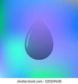 Vector illustration of black drop, isolated on white background