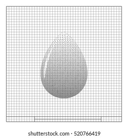 Vector illustration of black drop, isolated on white background