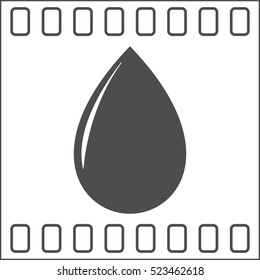 Vector illustration of black drop, isolated on white background