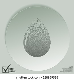 Vector illustration of black drop, isolated on white background