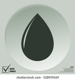 Vector illustration of black drop, isolated on white background