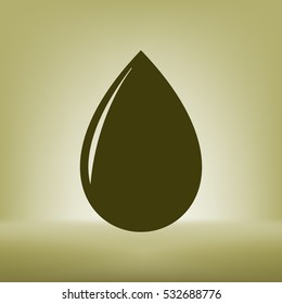 Vector illustration of black drop, isolated on white background